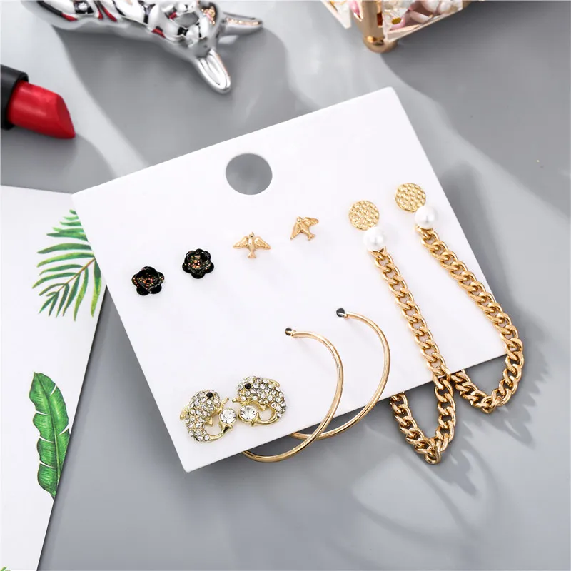 Модный Комплект сережек для женщин и девочек с длинной кисточкой 6 пар/набор