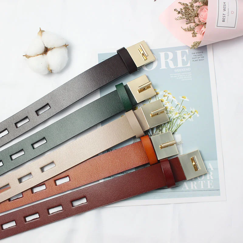 

Chntensho Women's Belt Woman's Jacket Versatile Fashion Leather Belt Hollow Out