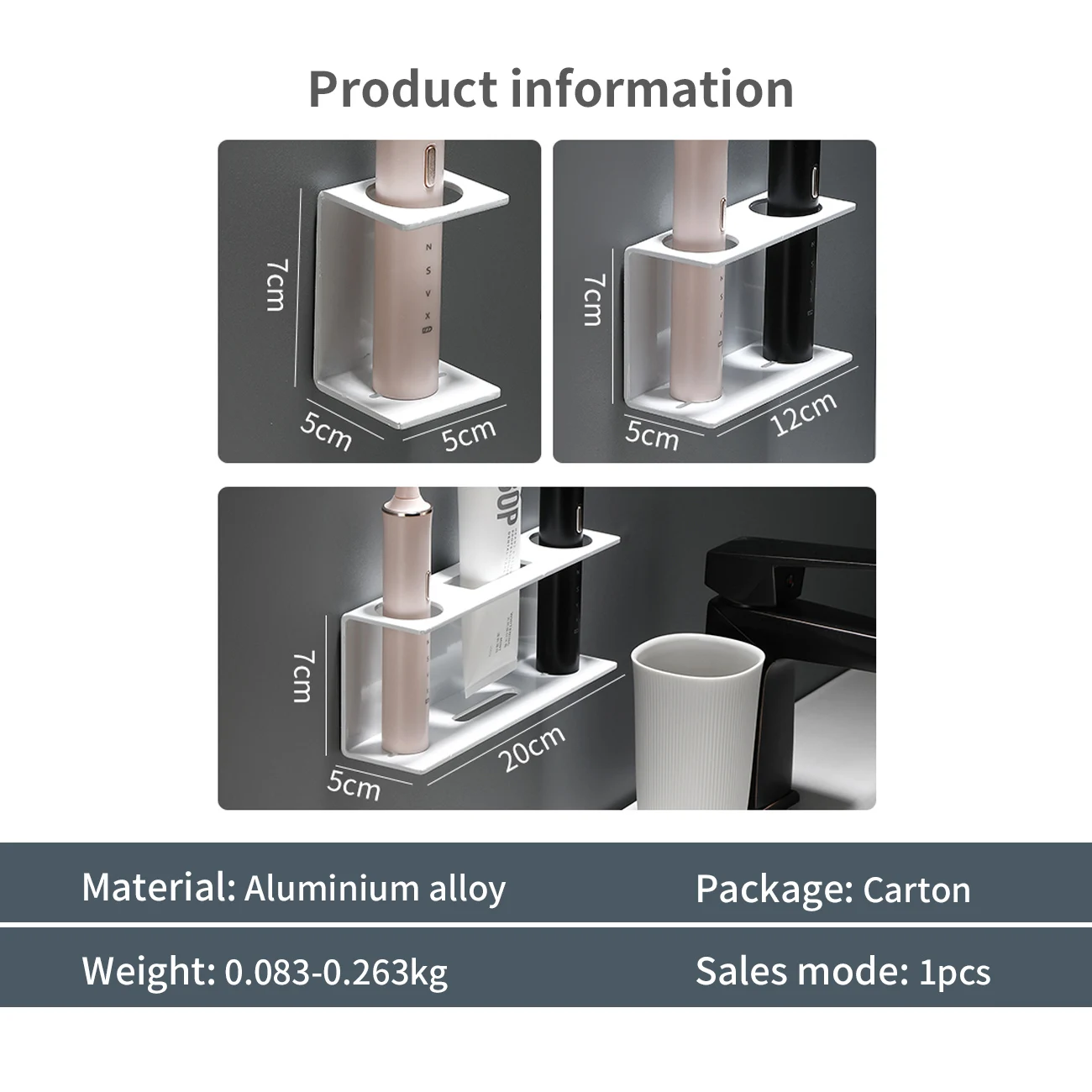 

Perforation-Free Electric Toothbrush Storage Rack Household Bathroom Wall-Mounted Couple Toothpaste Toothbrush Rack