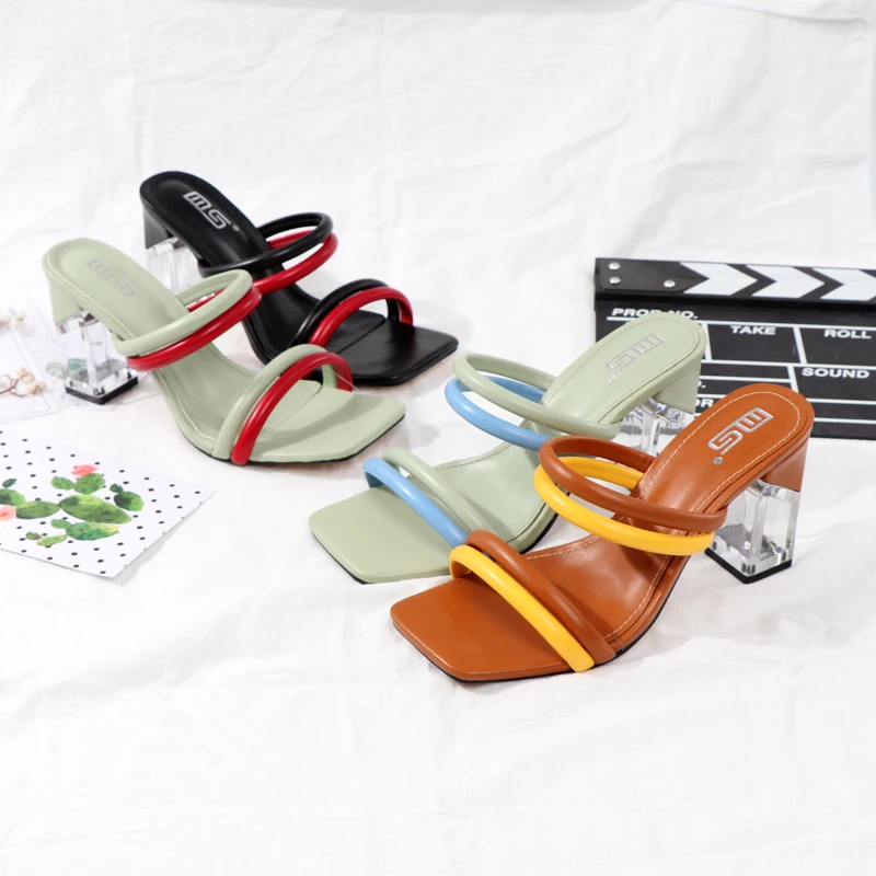 Новинка 2021 пикантные уличные тапочки с ремешком одно слово женские модные туфли