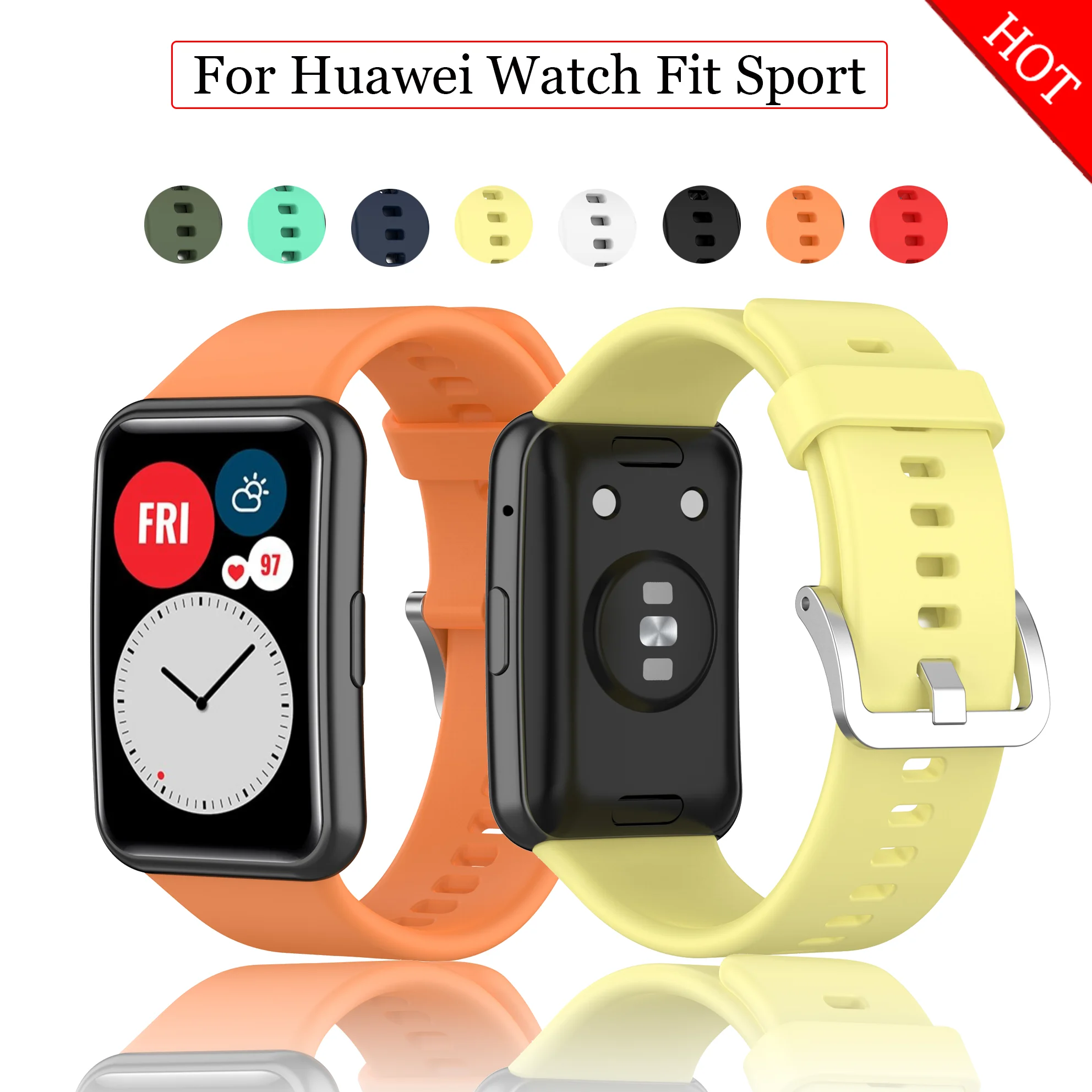 Ремешок силиконовый для смарт часов Huawei мягкий спортивный водонепроницаемый