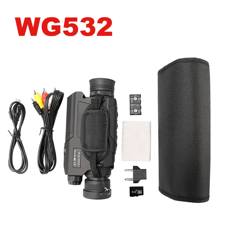 WG532 WG540 инфракрасные цифровые Монокуляры ночного видения с 8G tf-картой полный Темный 5X40 200 м Диапазон охотничий Монокуляр оптическая система ночного видения - Цвет: WG532