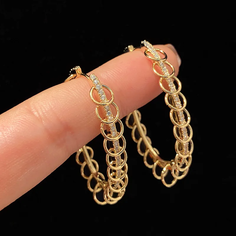 

Multi-Circle Geometric Earrings European And American Popular Designer Creative Pendant Oval Earrings For Women