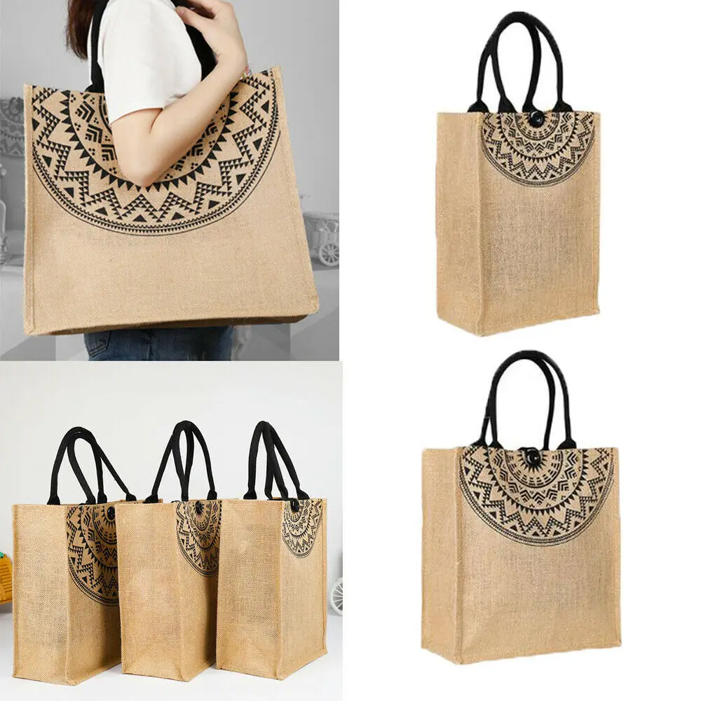 

Made in China Classic Jute Hessian Reusable Eco Friendly Tote Shopper Grocery Shopping Bag #30