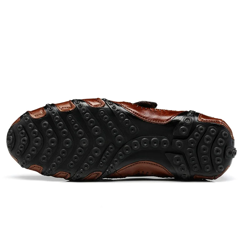 Лоферы мужские из натуральной кожи мягкая повседневная обувь для вождения бычья