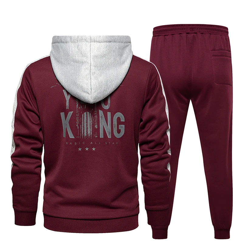 Новинка 2020 повседневный мужской спортивный костюм с капюшоном + спортивные штаны
