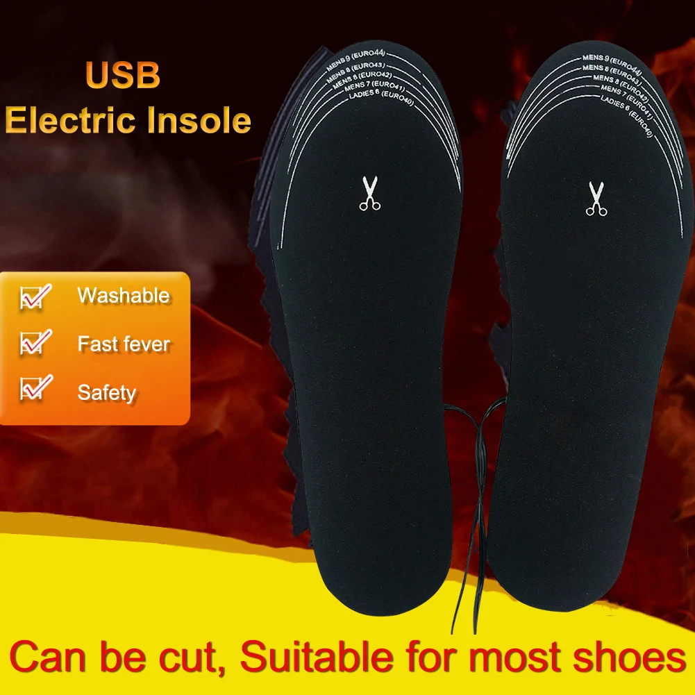 Зимние Подогреваемые стельки с электрическим подогревом обувные теплые носки USB