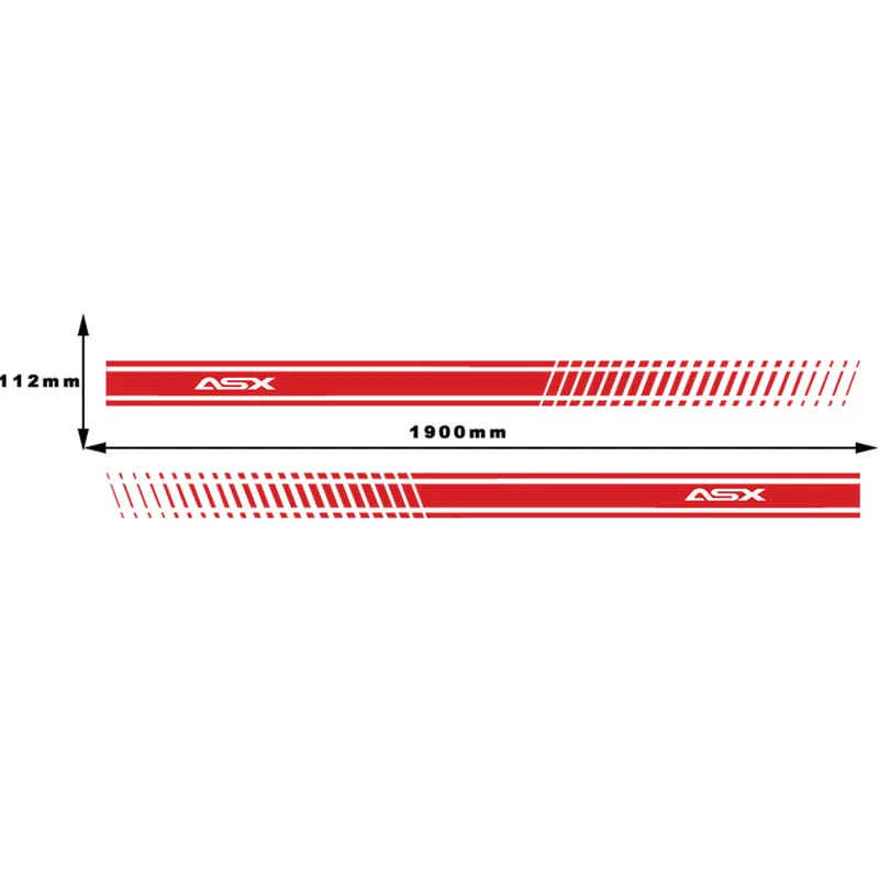 2 шт. Стильные наклейки на боковые кузова автомобиля виниловые в полоску для