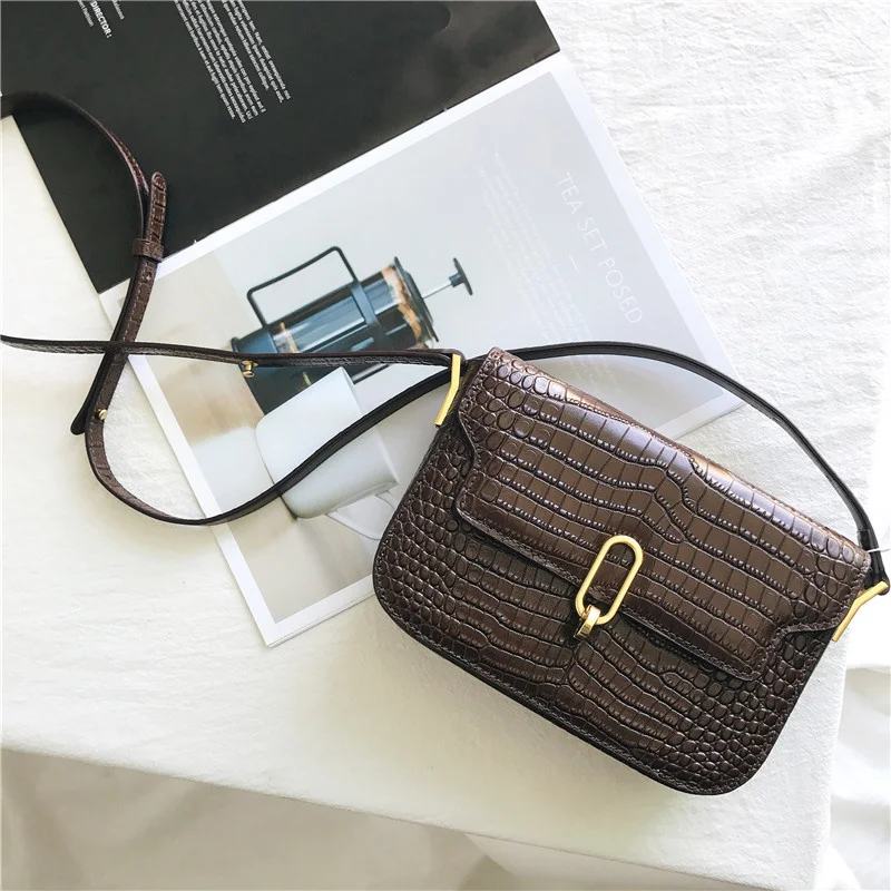 

Pattern Fashion Crocodile Shoulder Bag Genuine Leather Women Messenger Bags Designer Vintage Crossbody Bags for Ladies Bolsas