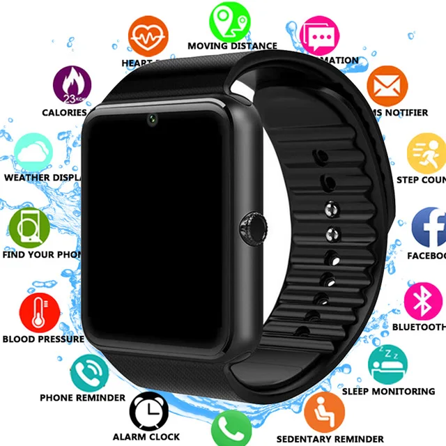 Smart Watch GT08 Clock Sync Notifier Support Sim TF Card Bluetooth Connectivity Android Phone Smartwatch Alloy | Электроника
