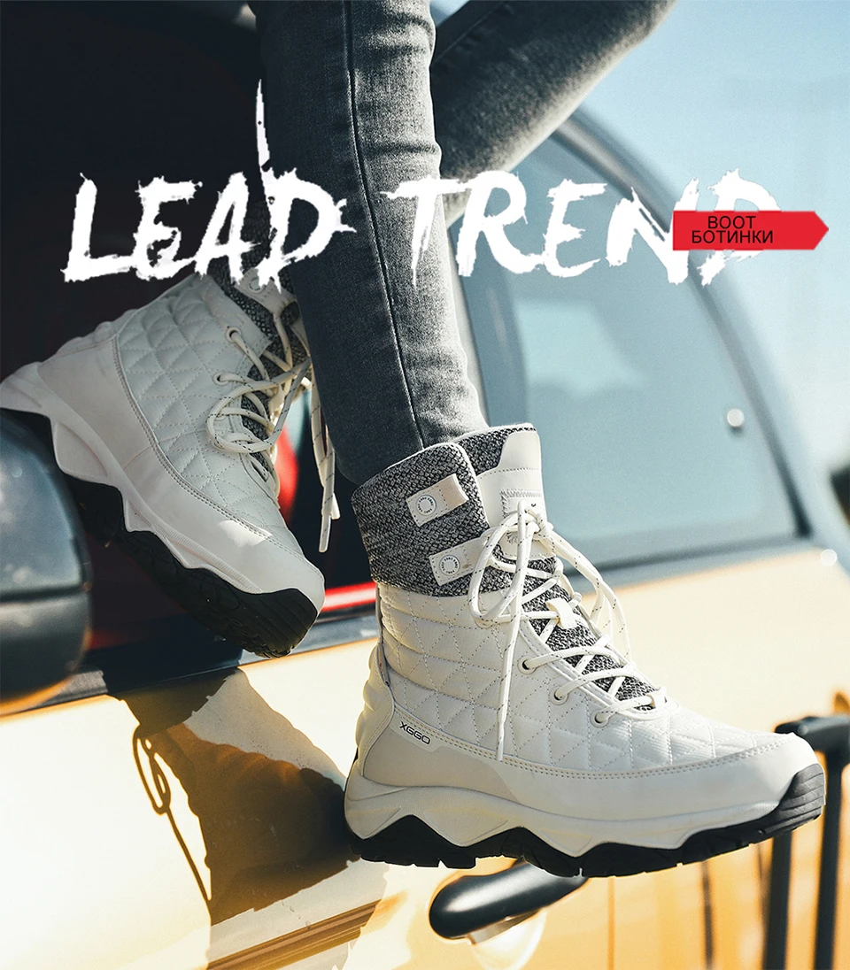 XIANG GUAN Man Hiking Shoes Men Waterproof Plush Warm High Top Climbing Mountain Tactical Boots Outdoor Sports Trekking Sneakers