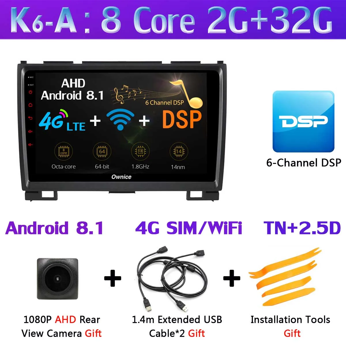Ownice K1 K3 K5 K6 автомобильный dvd-плеер gps радио для Haval Hover Greatwall Great Wall H5 H3 2011 2012 2013 автомобильный Радио 360 ° панорамный - Цвет: K6-A