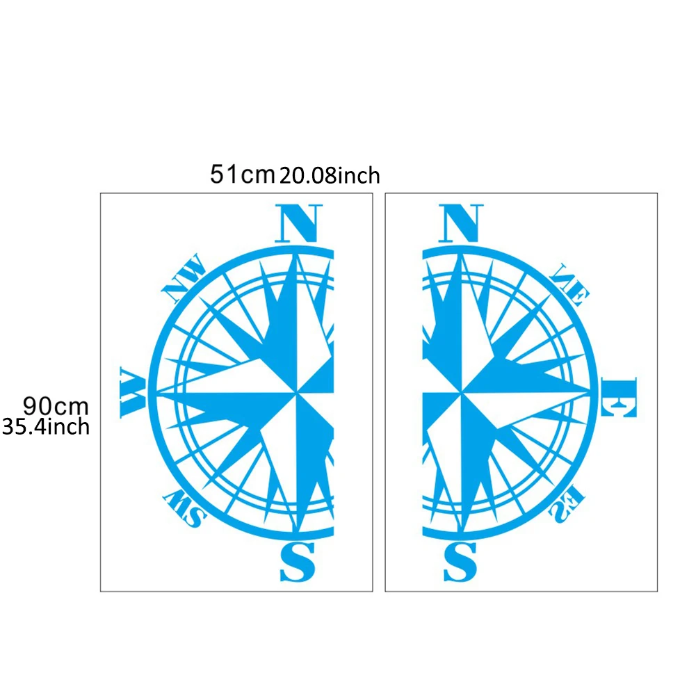 

2PCS Personality Compass Car Sticker Camping Life Tent Vinyl Art Sticker Motorhome Door Decor Camper Decals