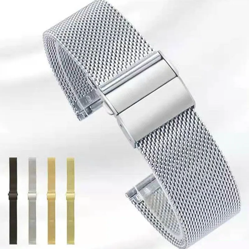 

Milanese Stainless Steel Watch Band 14 16 18 20 22mm Bracelet Wristband Metal Mesh Strap 4 Colors For Huawei & Samsung Galaxy