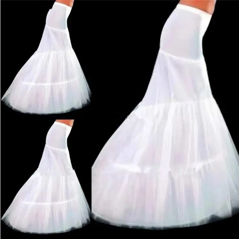 

Petticoat 2 Hoops White Mermaid Wedding Dress Crinoline Slip Cheap and Good Quality Accessories