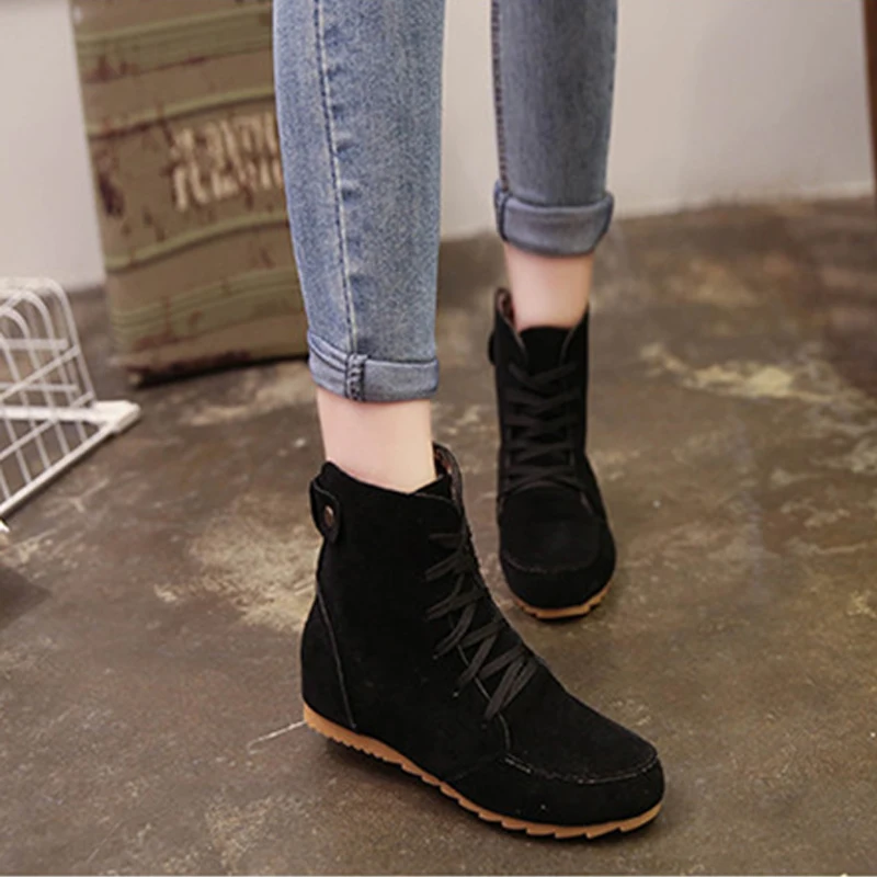 [FVFV]2020 новые женские ботинки из толстой кожи резиновая обувь зимние на плоской