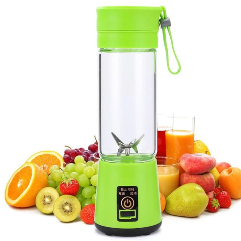 

380Ml USB Rechargeable Blender Mixer 6 Blades Juicer Bottle Cup Juice Citrus Lemon Fruit Smoothie Squeezers