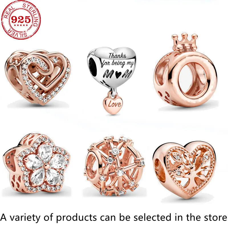 

2021 New Hot sale luxury Real 925 Sterling Silver pando beads Fit Original Charm bracelet For Women fashion sweet DIY Jewelry