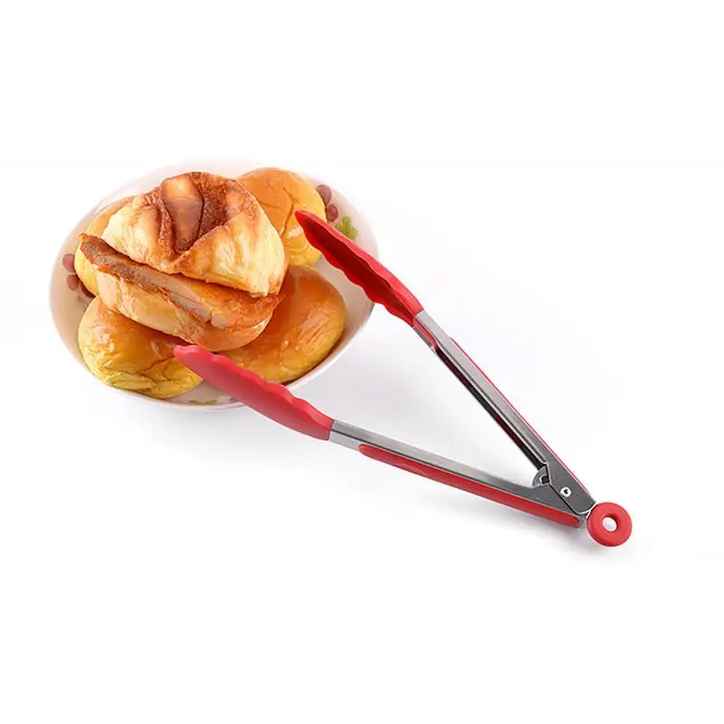 Силиконовые щипцы из нержавеющей стали нескользящий кухонный прибор с зажимом
