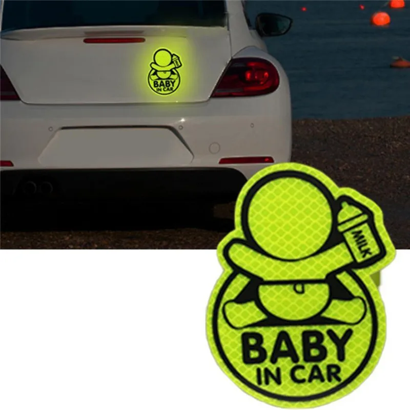

Car Personality Baby In Car Reflective Stickers Reflective Warning Stickers To Prevent Rumbling Speakers