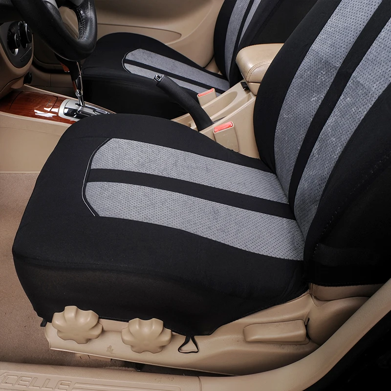 AUTOYOUTH фланелевые+ полиэфирные тканевые Чехлы для автомобильных сидений, полный набор, защита для автомобильных сидений, универсальный, подходит для большинства транспортных средств, черный и серый