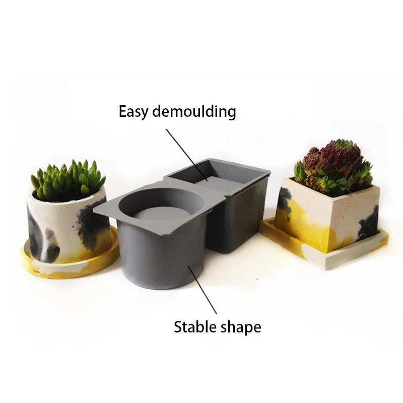 Силиконовые формы для горшков форма художественного Ремесла квадратные круглые