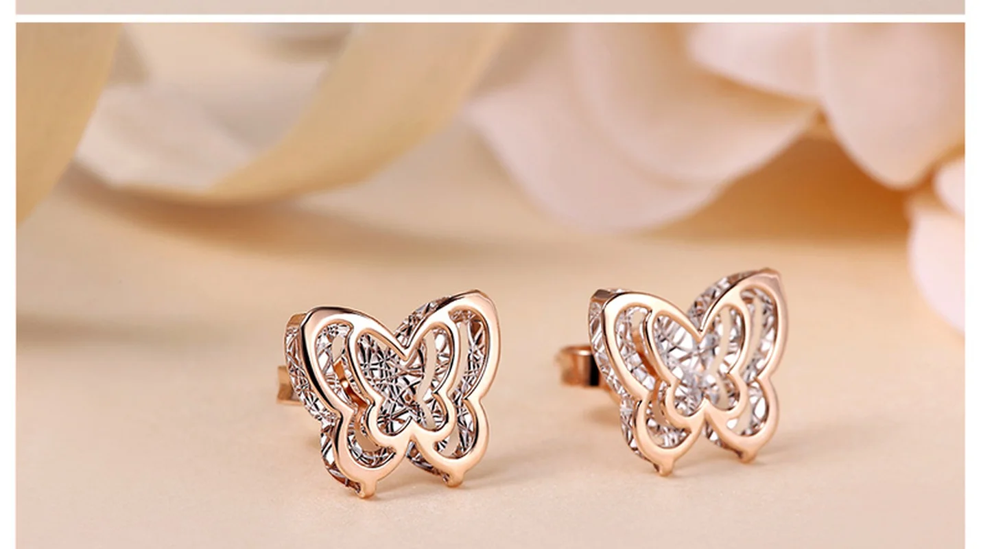 Женские серьги гвоздики из розового золота 18 К|Серьги-гвоздики| |