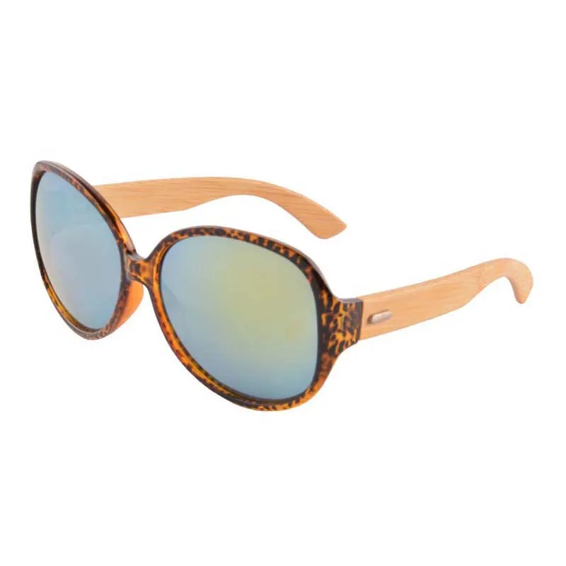 UOOUOO большие круглые оправы Солнцезащитные очки с деревянной оправой для