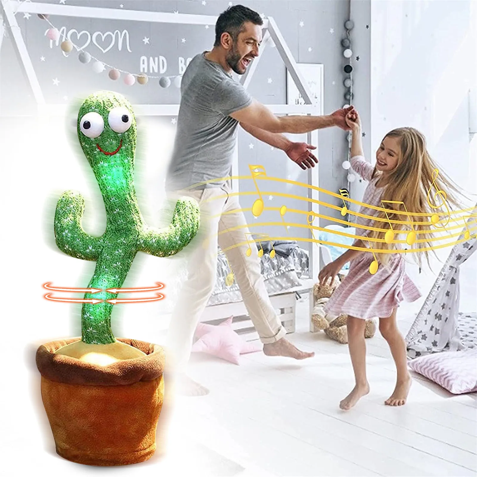 

Cactus Plush Toy Electric Singing 120 Songs Dancing And Twisting Cactus Luminous Recording Learning To Speak Twisting Plush Toy