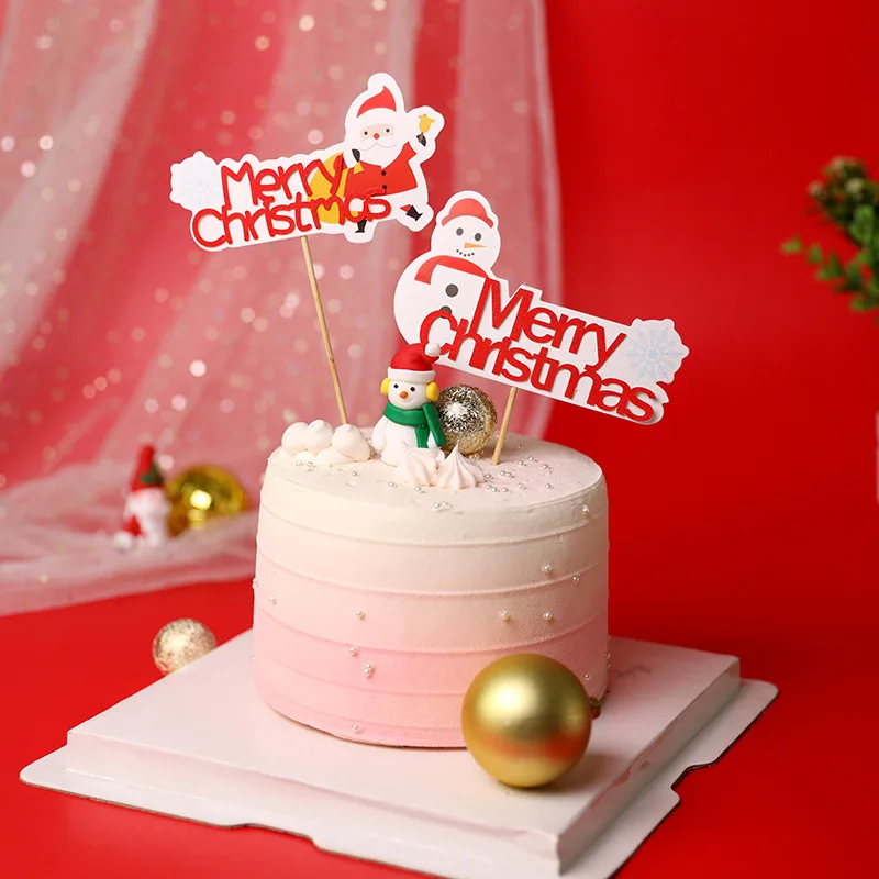 Топпер на Рождественский торт Вставка карты Аксессуары для тортов домашние