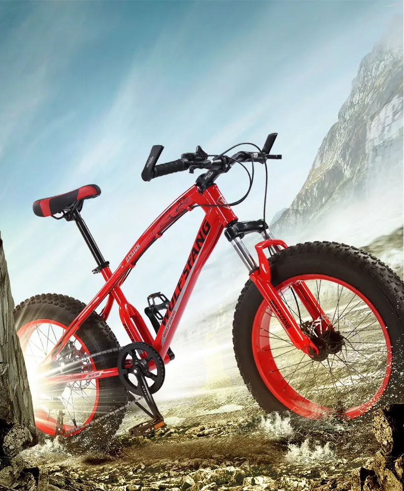 Волчий Клык горный велосипед MTB(7/21 скорость 2," X 4,0" велосипедный шоссейный велосипед с крупными покрышками для езды по дисковый тормоз Для женщин и детей