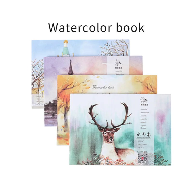

A3/A4/A5 50% Cotton Watercolor Sketchbook 230g/m2 Watercolor Painting Paper Book with Fine Texture, Student Art Supplies