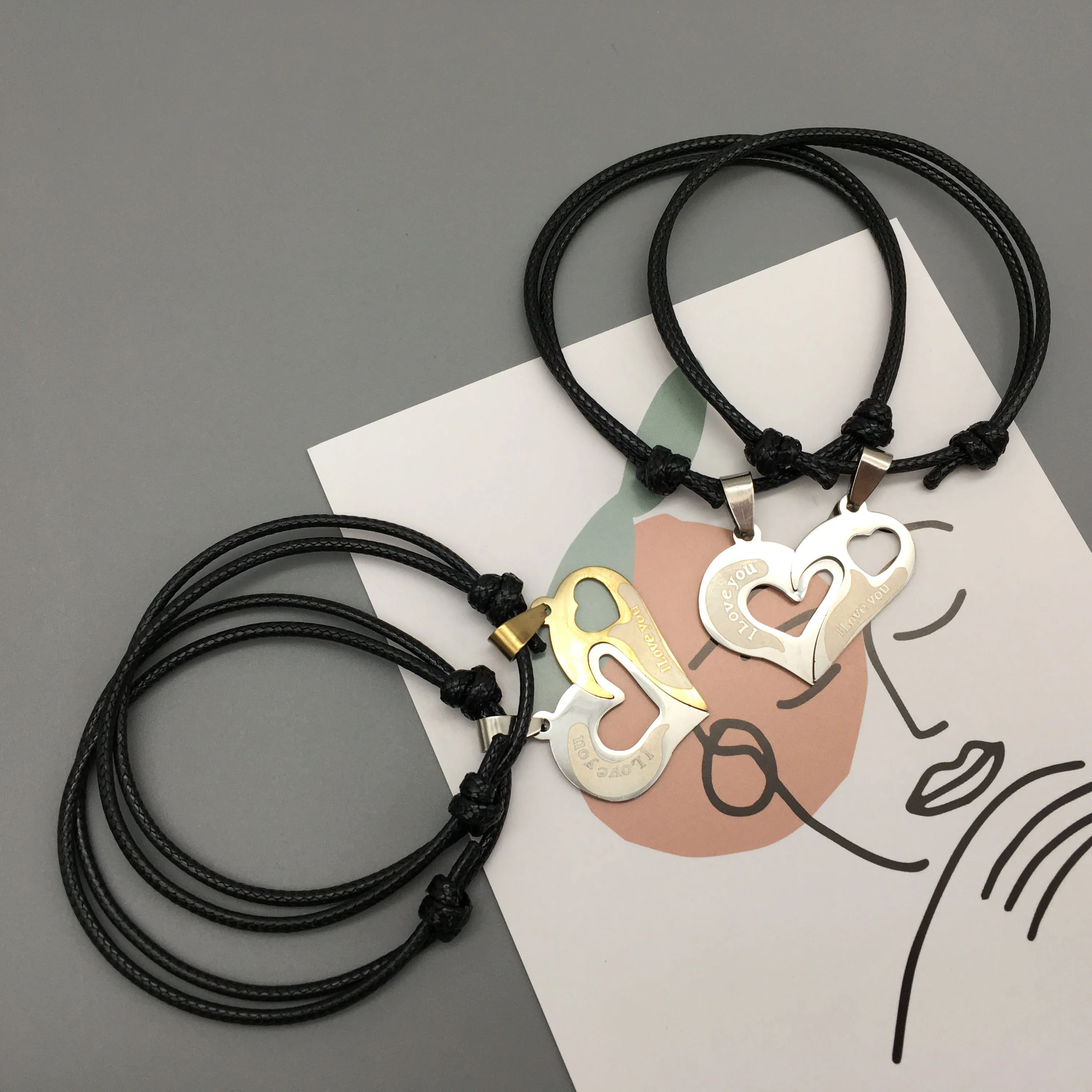 2019 новые Парные браслеты для влюбленных красочные из нержавеющей стали две