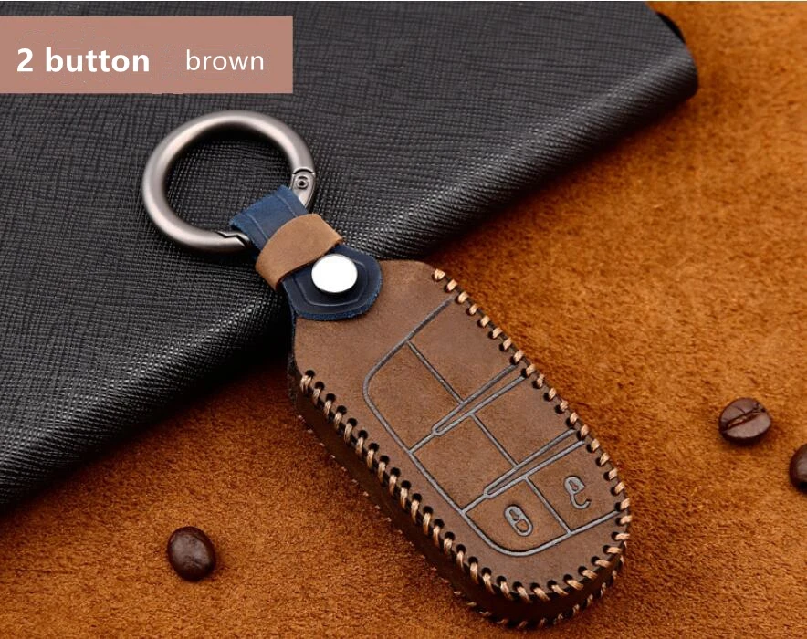 Чехол для автомобильного ключа ручной работы из натуральной кожи Jeep Grand Cherokee Compass