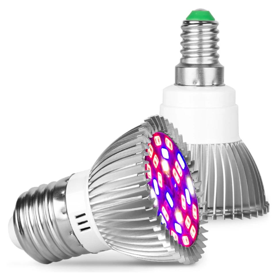 

Full Spectrum LED Grow Light Lamp UV GU10 E14 E27 Base Grow Bulb 18/28W Plant Growing Lamp AC85-265V for Greenhouse Flower Fruit