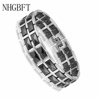 nhgbft classic double row black ceramic bracelet for women magnetic energy bracelet wedding jewelry