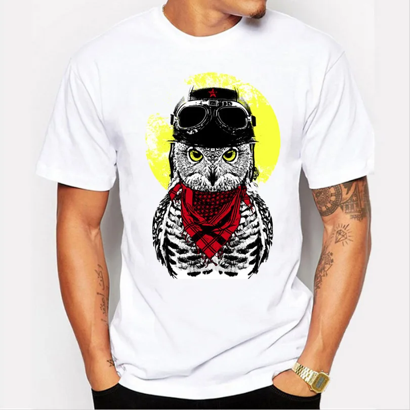 Мужская хипстерская Базовая футболка Новая 2019 летняя модная крутая с совой и