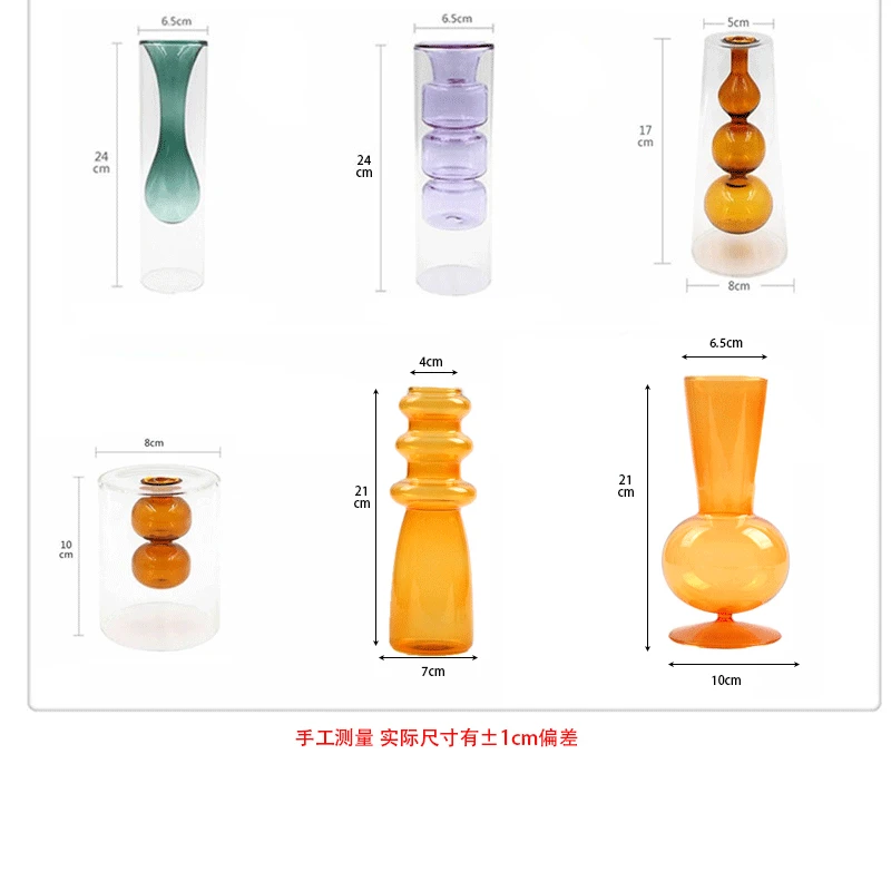 

Double-Layer Stained Glass Vase Hydroponic Flower Vase Home Decoration Christmas Gift Wedding Desk Decoration