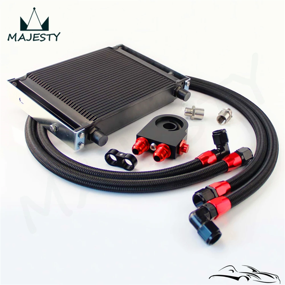 

Universal AN10 30 Rows Thermostatic Oil Cooler Kit Thermostat High Perfomance Black/Silver
