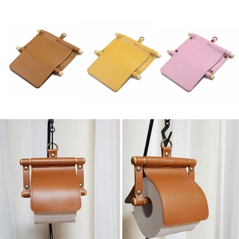 

Tissue Hanging Holder Paper Tissue Box PU Waterproof Tissue Paper Roll Holder For Camping Home Bathroom Kitchen Car /Jones-03