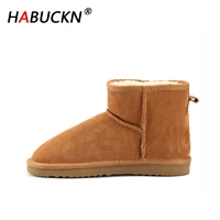habuckn 2020 classic fashion women snow boots 100 australia genuine cowhide leather ankle boots warm winter boots woman shoes