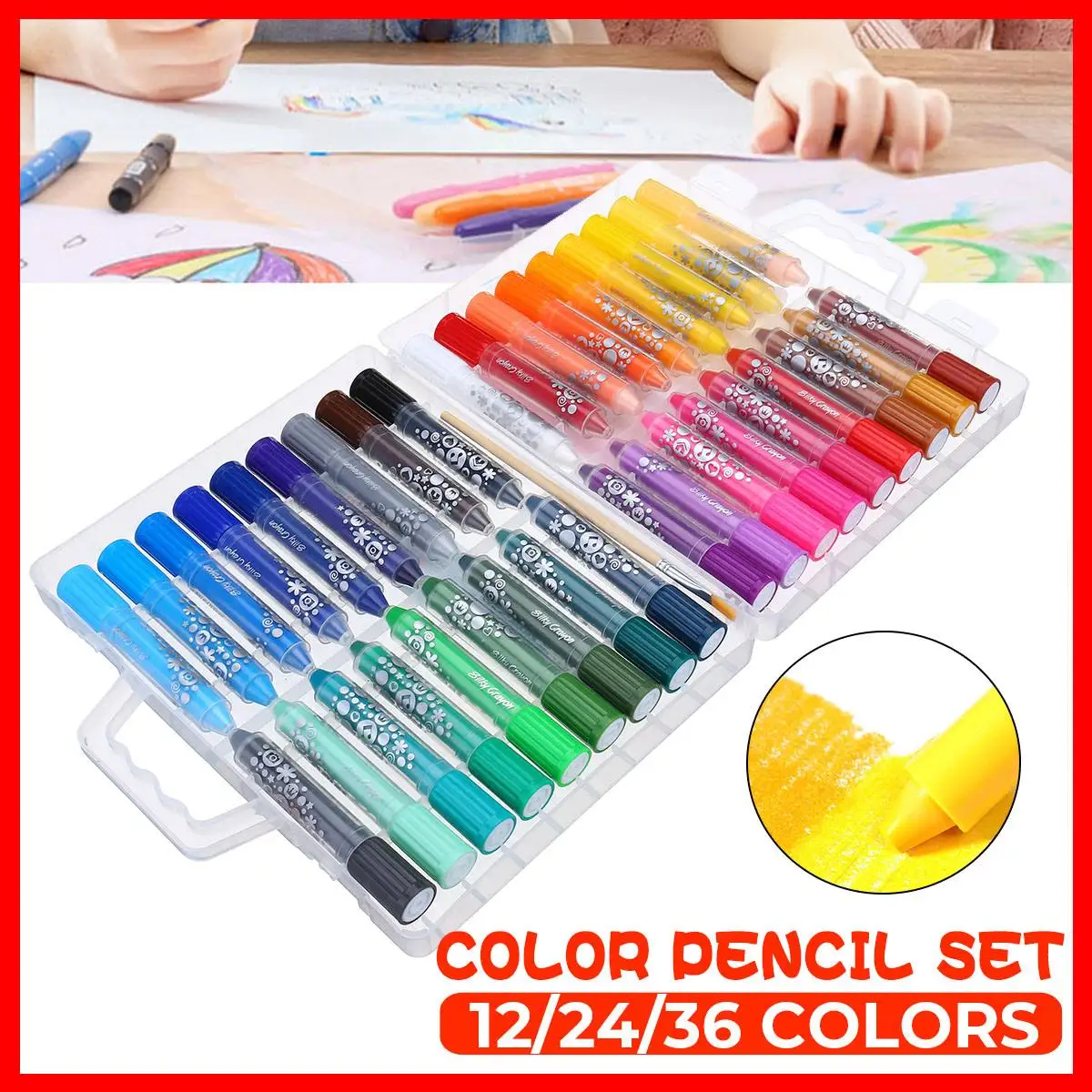 

12/24/36 Цвета масляная пастель растворимые в воде восковой мелок палка вращающийся Core Non токсический набор ручек для рисования для детей рожде...