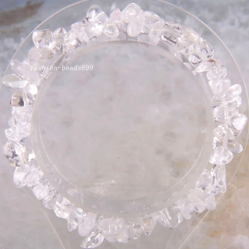 White Crystal Браслет ювелирный подарок для женщин девушек натуральный камень чип бусины браслет Кристалл Опал Сердолик Lapis шнур стрейч " 1 шт - Окраска металла: White Crystal