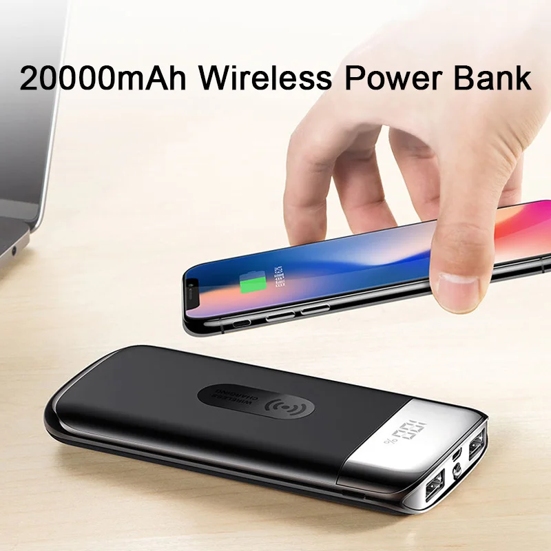 Внешний аккумулятор 20000 мА/ч двойной usb type C внешний светодиодный дисплей быстрое