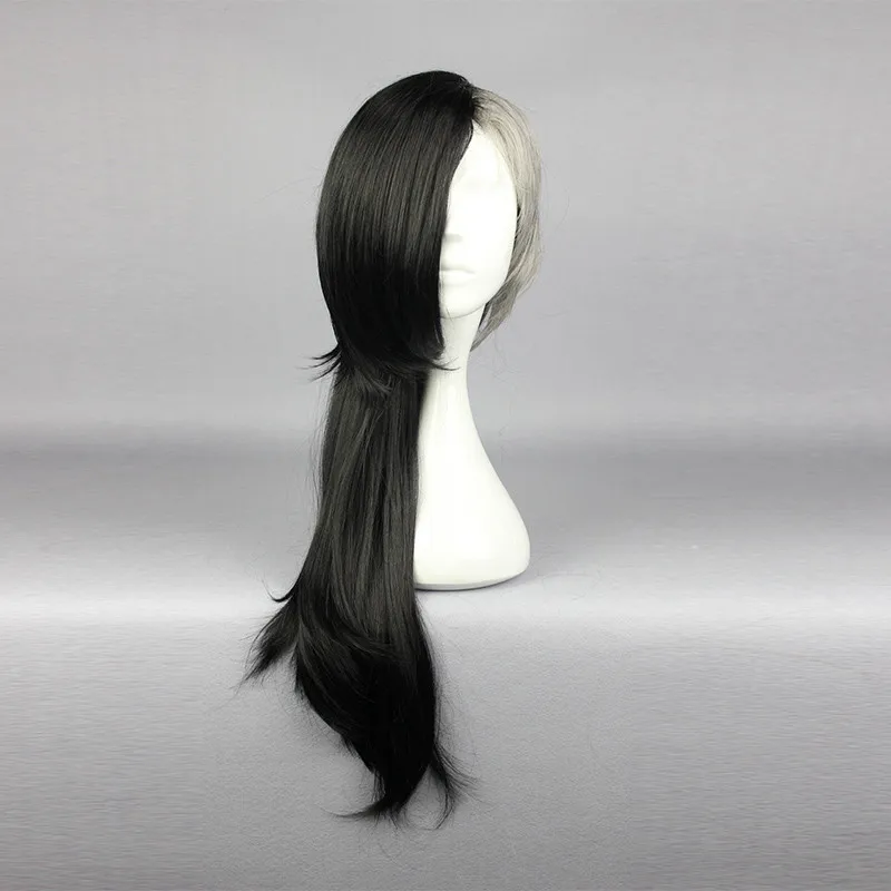 

Anime Tokyo Ghoul Uta Black Grey Mixed Asymmetric Synthetic Hair Carnival Halloween Party Role Play Cosplay + Free Wig Cap