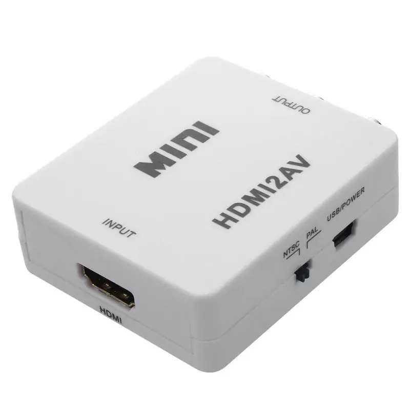 Мини HD видео HDMI AV CVBS NTSC/ PAL преобразователь сигнала ТВ VHS видеорегистратор RCA белый