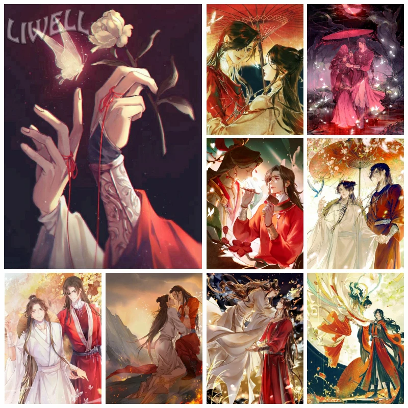 

Diy 5d Anime Heaven Official's Blessing Dramacool Diamond Painitng Art Full Drills Tian Guan Ci Fu Poster Wall Decor For Home