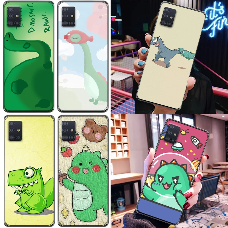 

Cute Funny Flowers Couples Dinosaur Color Painting Phone Case For Samsung Galaxy A51 5G 4G Soft TPU Cases Carcasa Coque