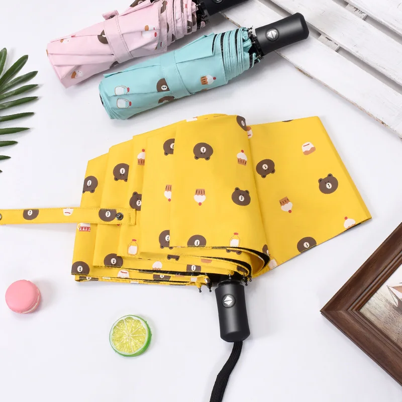 Автоматический ветрозащитный складной зонт портативный Солнцезащитный Женский