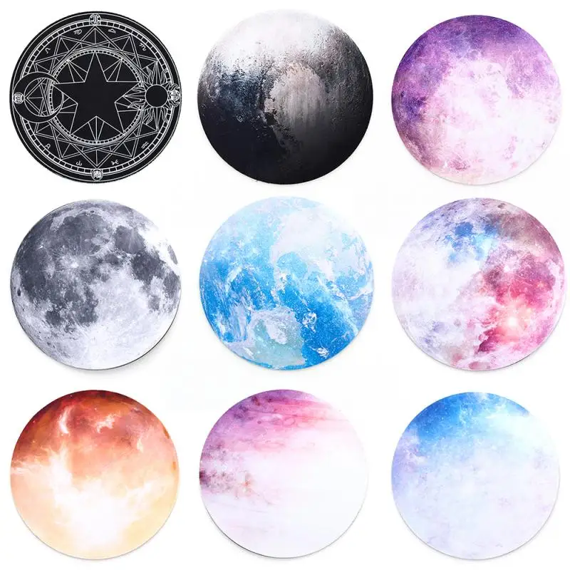 

Round Mouse Pad Planet Series Mat Earth/Venus/Mars/Mercury/Jupiter/ /Rainbow Moon/Black Moon Computer Game Pad Non-slip